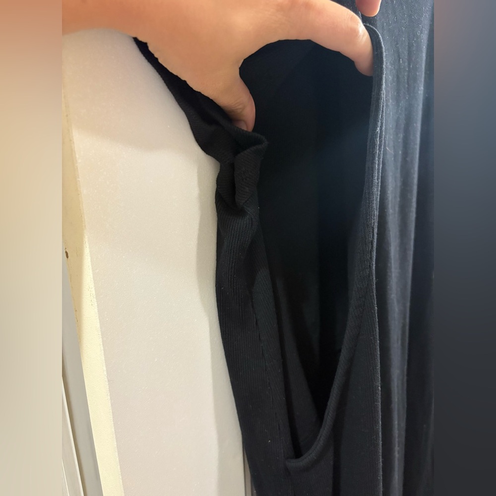 🖤 Old Navy Maternity/Nursing T-Shirt Dress | Size XL | Midi Black Dress - Picture 4 of 7